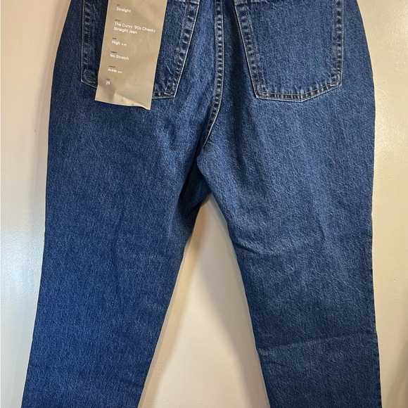 Everlane Jeans Womens 28 The Curvy 90s Cheeky High Rise Blue Straight Denim NEW - Picture 4 of 8